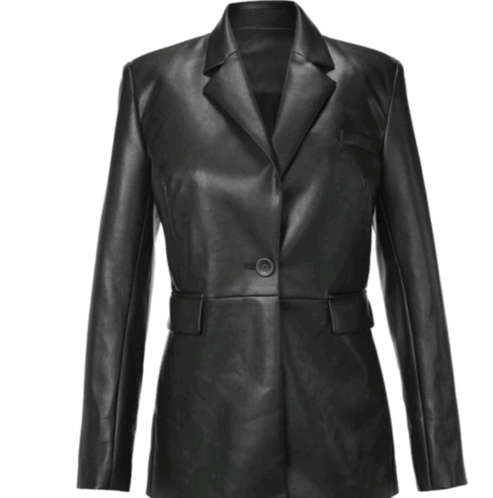 Cabi James Jacket Blazer Faux Leather Black Size Xxs Style 4495 Was $199 NWOT